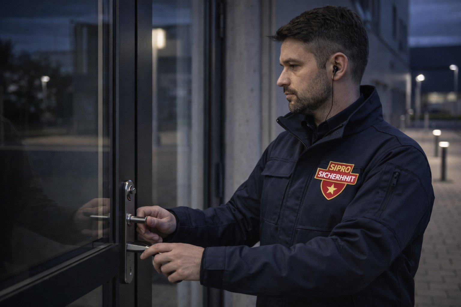 Schließ- und Kontrolldienst an einem Firmengebäude außerhalb der Geschäftszeiten